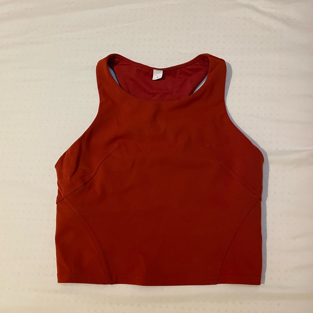 Lululemon Orange Sleeveless Crop Top